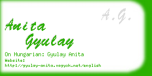anita gyulay business card